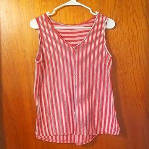 Coral and white W5 tank top